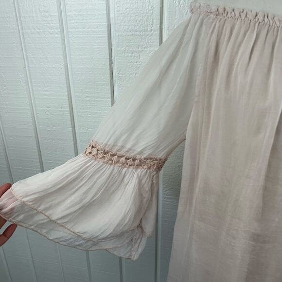 Eliana Baldi Silk Top Blouse Made in Italy Balletcore Romantic Princess Large - Picture 2 of 7